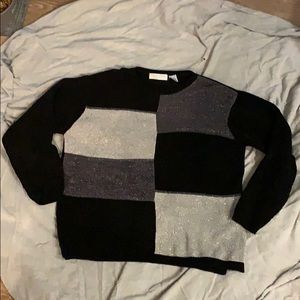 Patchwork black sweater